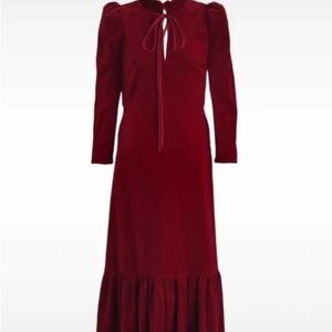 St. Agni Burgundy Long Sleeve Dress